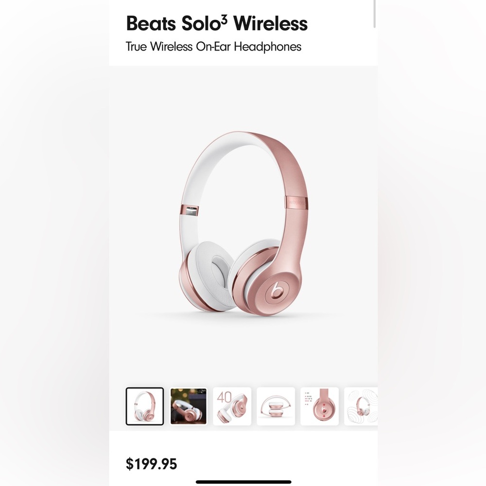 BNIB Beats by Dre Solo 3 Wireless On-Ear Headphones, PINK